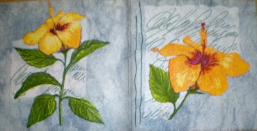 015 Lilies - 3-ply (blue/orange) - CS